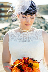 Chic Bateau Neck Tea Length Lace Wedding Dress,Retro 1950s Tea Length Pinup Wedding Dress,20102820-Dolly Gown